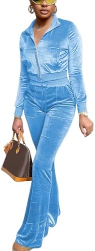 Amazon.com: FIVCAT Two Piece Outfit for Women Velvet Sweatshirt