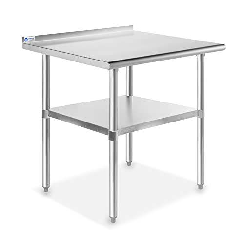GRIDMANN Stainless Steel Kitchen Prep Table with Backsplash & Under ...