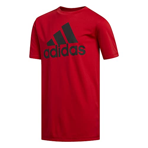 adidas Boys' Plus Size Short Sleeve Aeroready Performance Logo Tee T-Shirt