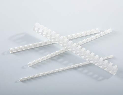 BNC 19 Rings Letter Size Plastic Comb Bindings White Color Pack of 100 (12mm (1/2")