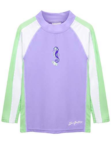 SunBusters Girls L/S Rash Guard(UPF 50+), Sweet Lavender, 11/12 yrs