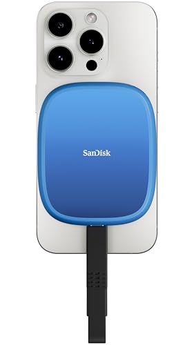 SANDISK Creator Phone SSD 2TB (Up to 1000MB/s Read Speeds, Compatible with Magsafe for Your USB-C Smartphone - Shoot in ProRes with iPhone 15 Pro/Pro Max and iPhone 16 Pro/Pro Max)