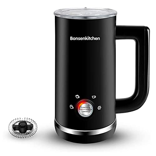 Electric Milk Frother and Steamer, Bonsenkitchen 4 in 1 16.1 oz