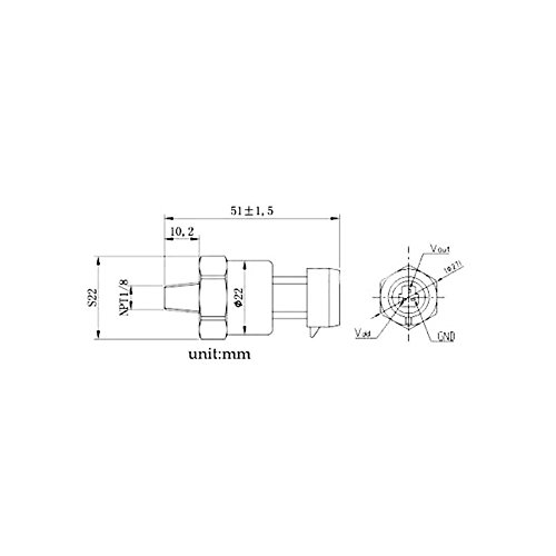Stainless Steel Pressure Transducer Sender Sensor for Oil, Fuel, Air, Water (-14.5-30psi) - Thumbnail 6