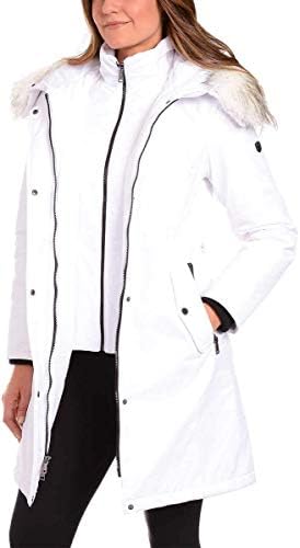 Amazon.com: 1 Madison Ladies' Water Resistant Long Parka with Faux
