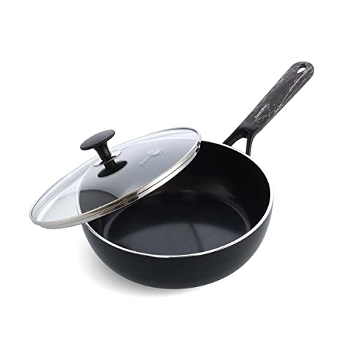 GreenPan SmartShape Healthy Ceramic Nonstick 3-Piece Frypan Set, PFAS-Free, Dishwasher Safe, White Marble : GreenPan SmartShape Healthy Ceramic Nonstick, 11