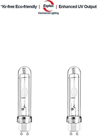 Explux Commercial Lighting 315 Watt Ceramic Metal Halide Grow Light Bulbs, Kr(85)-Free, Enhanced UV-Band, 4200K, CMH LEC CDM Growing Lights, 2-Pack
