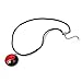 Chuvora Hand Blown Murano Glass Yin Yang Symbol Red Black Round Pendant Necklace, 18-20 inches