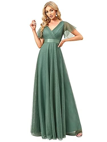 Ever-Pretty Women's Double V-Neck Empire Waist Front Wrap Bridesmaid Dress  Green US4 in Kenya | Whizz