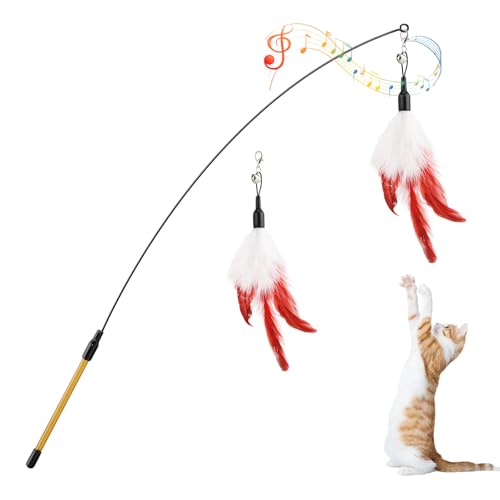 Pawaboo Cat Feather Wand Interactive Toy