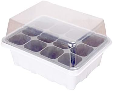 shangjunol 3 Pcs/Set 12 Cells Seedling Trays Seed Starter Box Plant Flower Grow Starting Germination Pot white