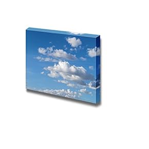 Canvas Prints Wall Art - Blue Sky with Clouds | Modern Wall Decor/Home Decoration Stretched Gallery Canvas Wrap Giclee Print. Ready to Hang - 12" x 18"