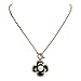 Fashion Jewelry designer statement enamel rhinestone camellia flower faux pearl charm pendant necklace for women (Black)