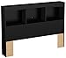 South Shore Step One Bookcase Headboard, Pure Black