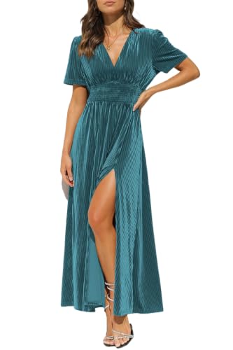 Maxigerui Women's Velvet Maxi Dress Fall Formal