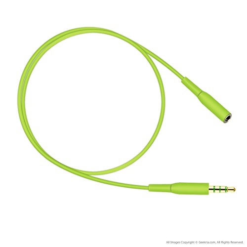 Geekria Audio Cable Replacement for Bose SoundSport, SIE2, SIE2I Sport Headphones Replacement Cable/Phone Headset Cord / 3.5mm Male to Female Stereo Audio Wire (Green)