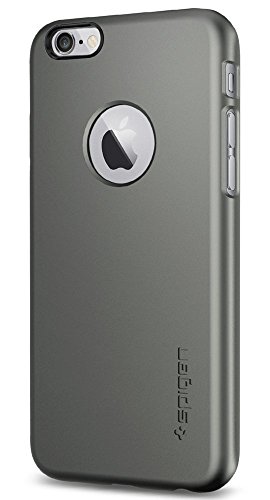 Spigen Thin Fit A iPhone 6 Case with Premium SM Coated Matte Hard Case with Logo Cutout for iPhone 6S / iPhone 6 - Gunmetal