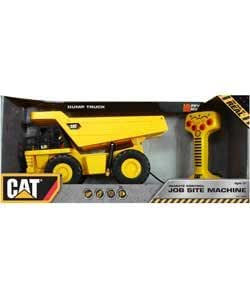 cat job site machine dump truck