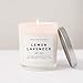 Lemon Lavender Natural Soy Wax Candle White Jar Eucalyptus Neroli Scent Spa Candle Home Decor Bathroom Accessories Relaxation Candle Bathroom Accessory Made in USA Lead Free Cotton Wick Relax Gift