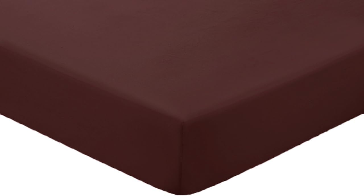 Amigozone Extra Deep 16"(40cm) Non Iron Percale Pollycotton Fitted Sheets (Super King, Chocolate) — image 1