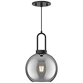 Alora Mood Soji 8" Pendant Light | Matte Black Finish | Smoked Solid Glass Shade | Classic Japandi Style Ceiling Light | Made