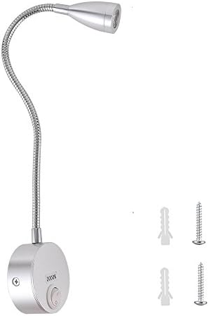 VENUSOP Gooseneck Flexible LED Wall lamp, 3W Led Wall mount Light Sconce Lamp for Reading Studying Painting Picture Wall Lighting
