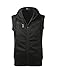 Allegra K Men Ribbed Hem Fake Chest Pocket Hoodie Vest L Black
