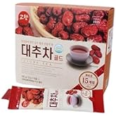Gohyang Korean Jujube Tea Gold 대추차 Traditional Red Date Herbal Tea, Caffeine-Free, Naturally Sweet & Soothing Flavor for Relaxation | 13g x 15 Tea Bags (195g) – Product of Korea