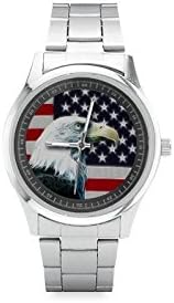 Men's Wathes Birthday Gifts US Flag Eagle Men's Stainless Steel Watch