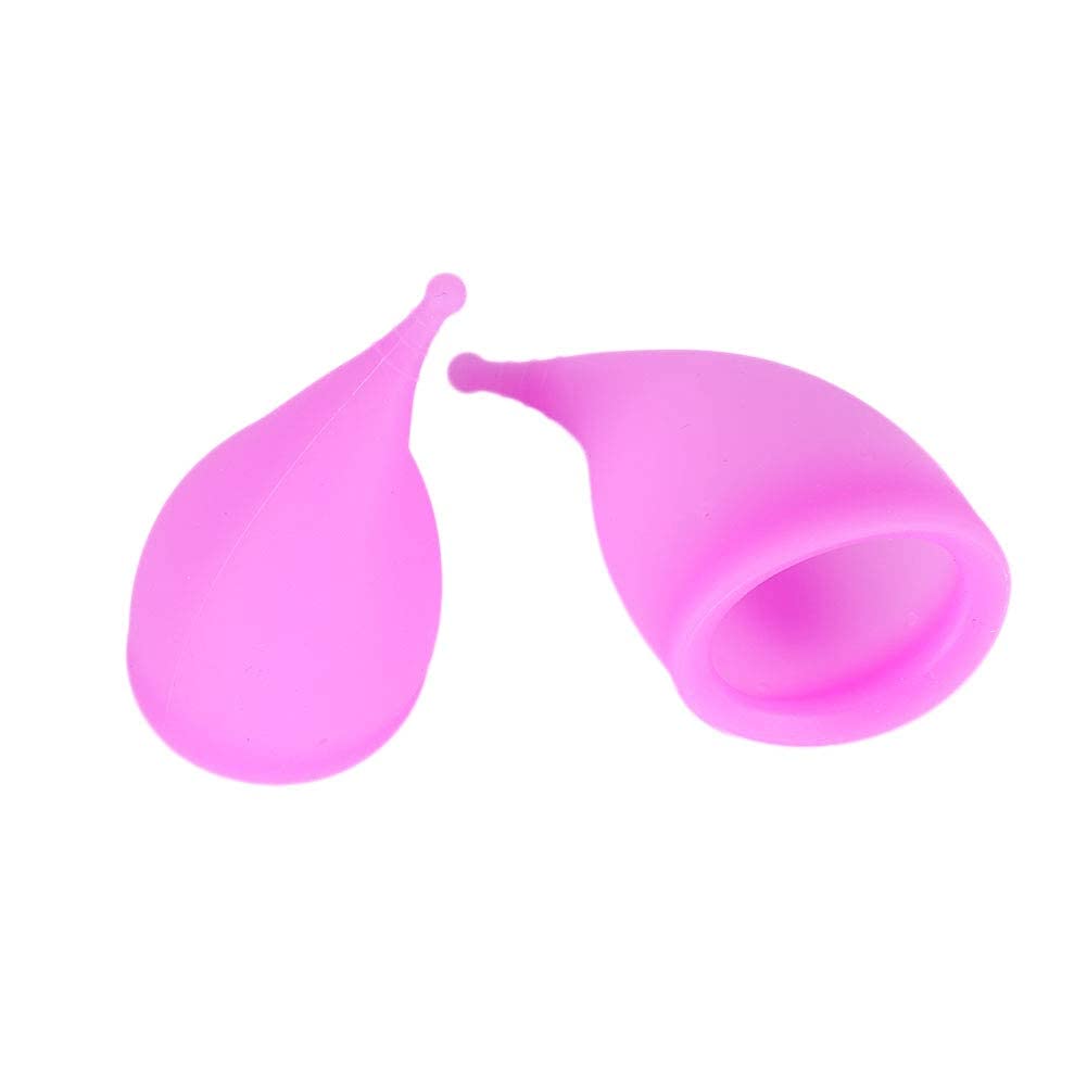 Menstrual Cup Set, Silicone Women Reusable Period Cup Collector Comfortable Lady Feminine Hygiene Cups - Alternative to Tampons and Cloth Sanitary Napkins(Purple)