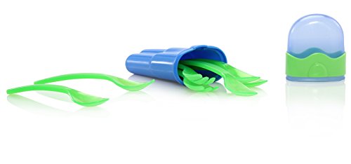 Nuby 9-Piece Fork and Spoon Travel Set, Colors May Vary
