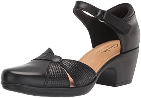 Amazon.com | Clarks Women's Emily 2 Janna Black Leather Medium 6