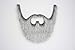 Mustaches Self Adhesive, Novelty, Old Merchant Fake Beard, False Facial Hair, Costume Accessory for Adults, Gray with White Color