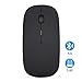Uiosmuph Bluetooth Wireless Mouse, Dual Mode Slim Rechargeable Wireless Mouse Silent Cordless Mouse with Bluetooth 4.0 and 2.4G Wireless, Compatible with Laptop, PC, Windows, Mac, Tablet (Matte Black) primary