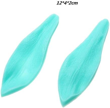 Deep Texture Fondant Cake Decorating Tools Flower Making GumPaste Peony Rose Floral Petal Leaf Veiner Silicone Molds - Lily Leaves