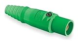 Hubbell Wiring Systems HBL300MGN TPE Single Pole Male Plug, 300 Amp, 600VAC/250VDC, Number 4 - 2/0 Cable Size, Green