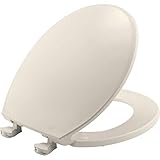 Bemis 800EC 346 Toilet Seat with Easy Clean & Change Hinges, Round, Biscuit/Linen