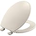BEMIS 800EC 346 Plastic Toilet Seat with Easy Clean & Change Hinges, ROUND, Biscuit/Linen
