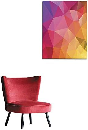 longbuyer Photographic Wallpaper Yellow Pink Purple Abstract Polygon Background Mural 16"x20"