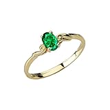 Dainty 10k Yellow Gold Genuine Emerald Swirled