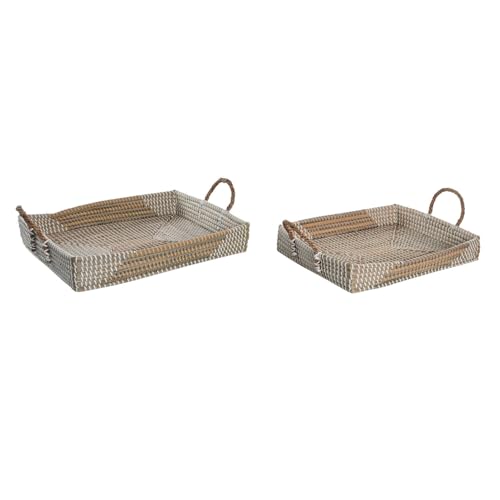 BANDEJA DECORACION SET 2 SEAGRASS 52X38X15 NATURAL