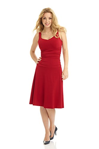 green emerald velvet dress Rekucci Women's Slimming Short Sleeve Fit-N-Flare Crossover Tummy Control  Dress (4, Navy) at Amazon Women's Clothing store