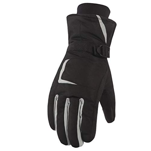 Aisprts Ski Gloves Men and Women Winter Touch Screen Gloves Windproof Waterproof Outdoor Snow Snowboard Warm Gloves (Grey, L) - Thumbnail 7