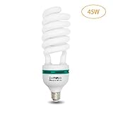MOUNTDOG 45W Photography Softbox Light Bulbs 5500K Full Spectrum CFL Daylight for Photo Video Studio Lighting-Pure White