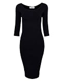 Tom's Ware Womens Classic Slim Fit Bodycon Midi Dress TWCWD059-BLACK-US L