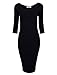 TAM WARE Womens Classic Slim Fit Bodycon Midi Dress TWCWD059-BLACK-US L
