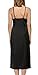 Ekouaer Long Nightgowns Womens Sleeveless Sleedress Sexy Satin Sleepwear Cami Lace Slip Dress S-XXL Black