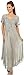 Sakkas 16603 - Egan Long Embroidered Caftan Dress/Cover Up with Embroidered Cap Sleeves - LightGrey - OS