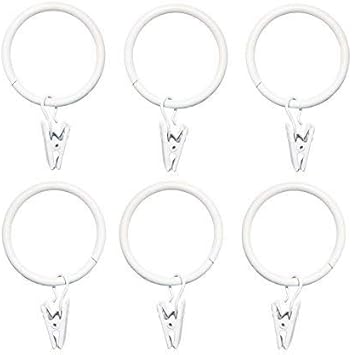Amazon Com Limnuo 1 5 Inch White Metal Curtain Rings With Clips