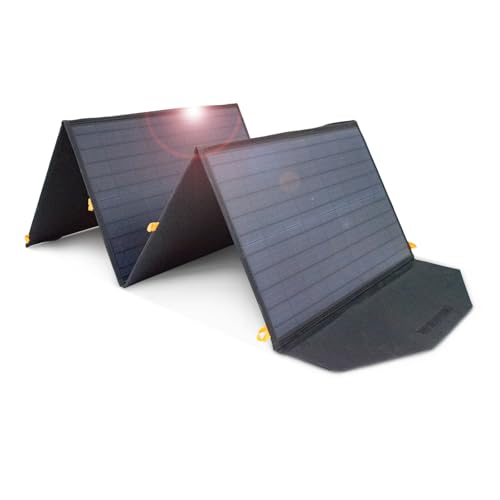 FlexSolar 120W 20-28V DC Output Foldable Solar Panel Chargers, IP65 Waterproof - Emergency Solar Modules for Camping, Motorhomes and Home - Compatible with Power Stations